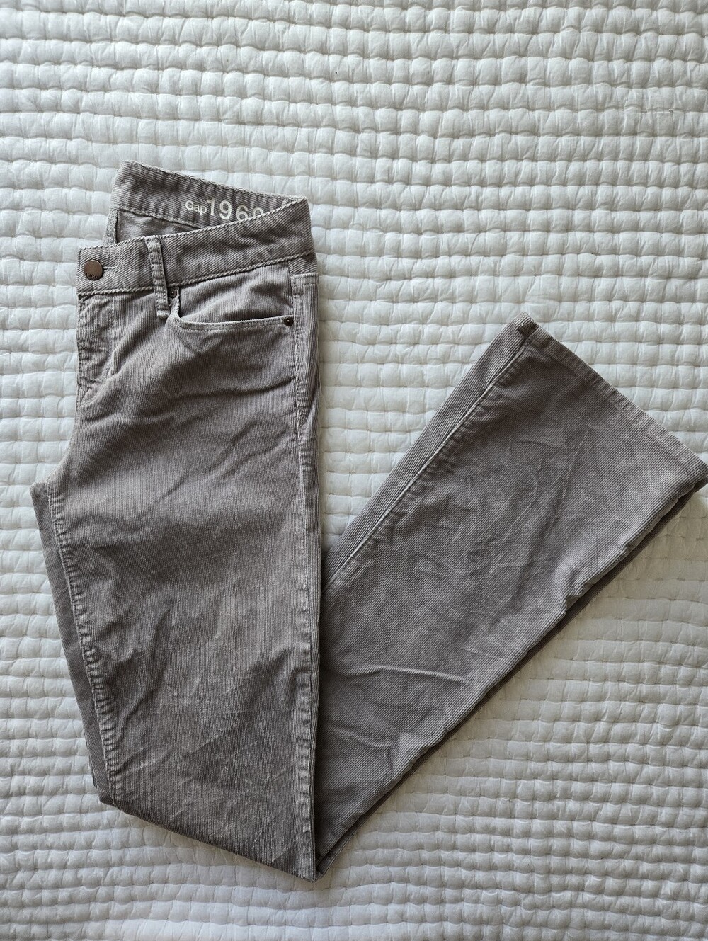 GAP 1969 Women's Corduroy Bootcut Pants in Taupe Gray Size 27